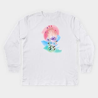 Female hand and flowers Kids Long Sleeve T-Shirt